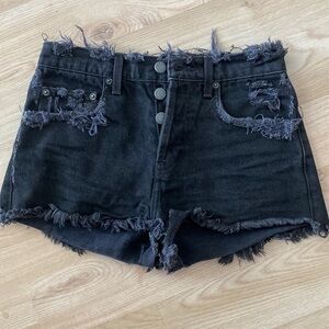 Black Carmar Button Up Jean Shorts size 25